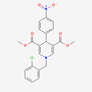 molecular formula C22H19ClN2O6 B3546524 dimethyl 1-(2-chlorobenzyl)-4-(4-nitrophenyl)-1,4-dihydro-3,5-pyridinedicarboxylate 