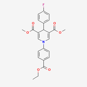 dimethyl 1-[4-(ethoxycarbonyl)phenyl]-4-(4-fluorophenyl)-1,4-dihydro-3,5-pyridinedicarboxylate