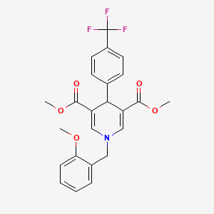 molecular formula C24H22F3NO5 B3546565 dimethyl 1-(2-methoxybenzyl)-4-[4-(trifluoromethyl)phenyl]-1,4-dihydro-3,5-pyridinedicarboxylate 