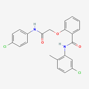 molecular formula C22H18Cl2N2O3 B3546573 N-(5-chloro-2-methylphenyl)-2-{2-[(4-chlorophenyl)amino]-2-oxoethoxy}benzamide 