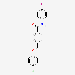 molecular formula C20H15ClFNO2 B3546582 4-[(4-chlorophenoxy)methyl]-N-(4-fluorophenyl)benzamide 