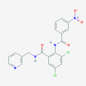 molecular formula C20H14Cl2N4O4 B3546584 3,5-dichloro-2-[(3-nitrobenzoyl)amino]-N-(pyridin-3-ylmethyl)benzamide 