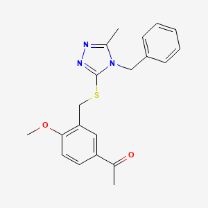 1-[4-Methoxy-3-[[5-methyl-4-(phenylmethyl)-1,2,4-triazol-3-yl]sulfanylmethyl]phenyl]ethanone