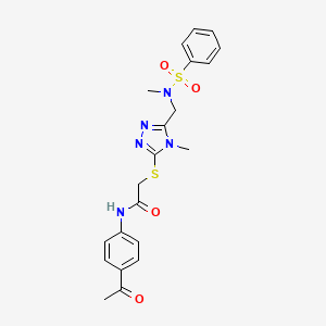 molecular formula C21H23N5O4S2 B3546647 N-(4-acetylphenyl)-2-[(4-methyl-5-{[methyl(phenylsulfonyl)amino]methyl}-4H-1,2,4-triazol-3-yl)thio]acetamide 