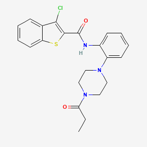 3-chloro-N-[2-(4-propionyl-1-piperazinyl)phenyl]-1-benzothiophene-2-carboxamide