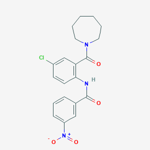 molecular formula C20H20ClN3O4 B3546677 N-[2-(azepane-1-carbonyl)-4-chlorophenyl]-3-nitrobenzamide 