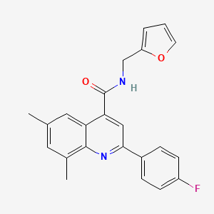 2-(4-fluorophenyl)-N-(furan-2-ylmethyl)-6,8-dimethylquinoline-4-carboxamide