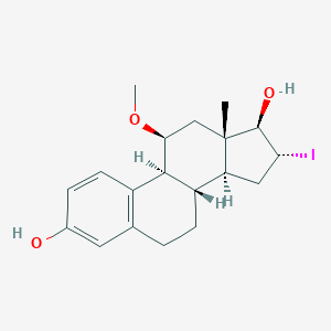 molecular formula C19H25IO3 B035467 (8S,9S,11S,13S,14S,16R,17R)-16-iodo-11-methoxy-13-methyl-6,7,8,9,11,12,14,15,16,17-decahydrocyclopenta[a]phenanthrene-3,17-diol CAS No. 104842-16-2