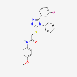 N-(4-ethoxyphenyl)-2-[[5-(3-fluorophenyl)-4-phenyl-1,2,4-triazol-3-yl]sulfanyl]acetamide