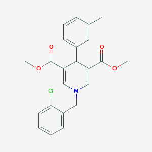 molecular formula C23H22ClNO4 B3546735 dimethyl 1-(2-chlorobenzyl)-4-(3-methylphenyl)-1,4-dihydro-3,5-pyridinedicarboxylate 