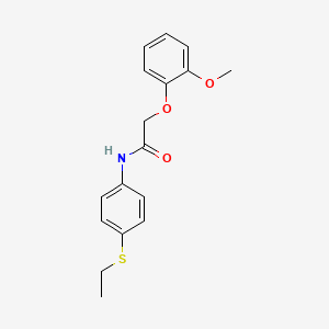 molecular formula C17H19NO3S B3546749 N-[4-(ethylthio)phenyl]-2-(2-methoxyphenoxy)acetamide 