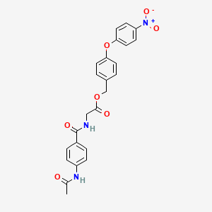 molecular formula C24H21N3O7 B3546763 4-(4-nitrophenoxy)benzyl N-[4-(acetylamino)benzoyl]glycinate 