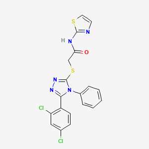 2-{[5-(2,4-dichlorophenyl)-4-phenyl-4H-1,2,4-triazol-3-yl]thio}-N-1,3-thiazol-2-ylacetamide