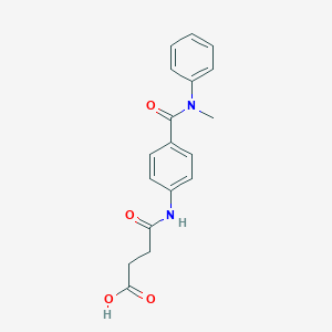 molecular formula C18H18N2O4 B354713 4-{4-[(甲基苯胺基)羰基]苯胺基}-4-氧代丁酸 CAS No. 941464-00-2