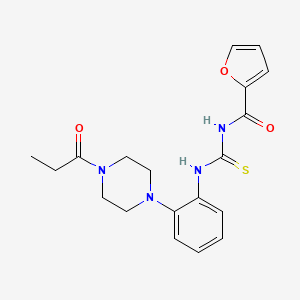 N-[[2-(4-propanoylpiperazin-1-yl)phenyl]carbamothioyl]furan-2-carboxamide