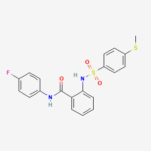 N-(4-fluorophenyl)-2-[(4-methylsulfanylphenyl)sulfonylamino]benzamide