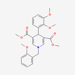 molecular formula C25H27NO7 B3547215 dimethyl 4-(2,3-dimethoxyphenyl)-1-(2-methoxybenzyl)-1,4-dihydro-3,5-pyridinedicarboxylate 