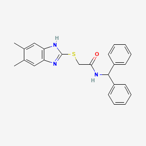 2-[(5,6-dimethyl-1H-benzimidazol-2-yl)thio]-N-(diphenylmethyl)acetamide