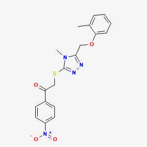 2-({4-methyl-5-[(2-methylphenoxy)methyl]-4H-1,2,4-triazol-3-yl}thio)-1-(4-nitrophenyl)ethanone