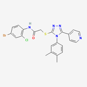 N-(4-bromo-2-chlorophenyl)-2-{[4-(3,4-dimethylphenyl)-5-(4-pyridinyl)-4H-1,2,4-triazol-3-yl]thio}acetamide