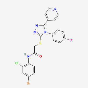 molecular formula C21H14BrClFN5OS B3547372 N-(4-bromo-2-chlorophenyl)-2-{[4-(4-fluorophenyl)-5-(4-pyridinyl)-4H-1,2,4-triazol-3-yl]thio}acetamide 