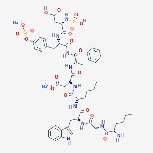 molecular formula C51H64N10Na2O19S2 B035488 Cholecystokinin (26-33), N-alpha-hydroxysulfonyl-nle(28,31)- CAS No. 105483-63-4