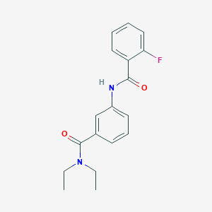 molecular formula C18H19FN2O2 B354907 N-{3-[(diethylamino)carbonyl]phenyl}-2-fluorobenzamide CAS No. 923852-32-8