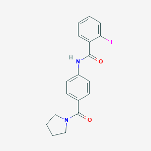 molecular formula C18H17IN2O2 B354959 2-iodo-N-[4-(1-pyrrolidinylcarbonyl)phenyl]benzamide CAS No. 940503-30-0