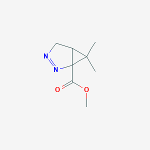 molecular formula C8H12N2O2 B035504 Methyl 6,6-dimethyl-2,3-diazabicyclo[3.1.0]hex-2-ene-1-carboxylate CAS No. 110841-02-6