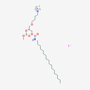molecular formula C31H57IN2O6S B035509 3-(4-(2-((Methoxycarbonyl)oxy)-3-((octadecylcarbamoyl)oxy)propoxy)butyl)thiazolium CAS No. 106556-34-7
