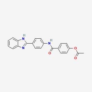 molecular formula C22H17N3O3 B3550952 4-({[4-(1H-benzimidazol-2-yl)phenyl]amino}carbonyl)phenyl acetate 