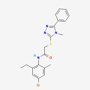 molecular formula C20H21BrN4OS B3550985 N-(4-bromo-2-ethyl-6-methylphenyl)-2-[(4-methyl-5-phenyl-4H-1,2,4-triazol-3-yl)thio]acetamide 