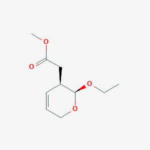 molecular formula C10H16O4 B035514 2H-Pyran-3-aceticacid,2-ethoxy-3,6-dihydro-,methylester,(2S-cis)-(9CI) CAS No. 109669-17-2