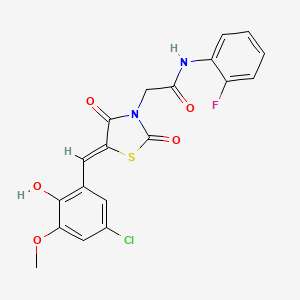 2-[5-(5-chloro-2-hydroxy-3-methoxybenzylidene)-2,4-dioxo-1,3-thiazolidin-3-yl]-N-(2-fluorophenyl)acetamide