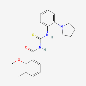 2-methoxy-3-methyl-N-({[2-(1-pyrrolidinyl)phenyl]amino}carbonothioyl)benzamide