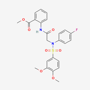 molecular formula C24H23FN2O7S B3551536 methyl 2-{[N-[(3,4-dimethoxyphenyl)sulfonyl]-N-(4-fluorophenyl)glycyl]amino}benzoate 