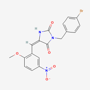 3-(4-bromobenzyl)-5-(2-methoxy-5-nitrobenzylidene)-2,4-imidazolidinedione