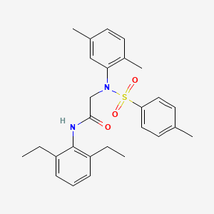 molecular formula C27H32N2O3S B3551694 N~1~-(2,6-diethylphenyl)-N~2~-(2,5-dimethylphenyl)-N~2~-[(4-methylphenyl)sulfonyl]glycinamide 