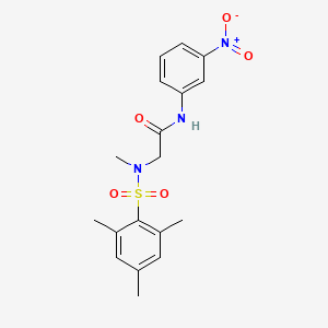 molecular formula C18H21N3O5S B3551699 N~2~-(mesitylsulfonyl)-N~2~-methyl-N~1~-(3-nitrophenyl)glycinamide 