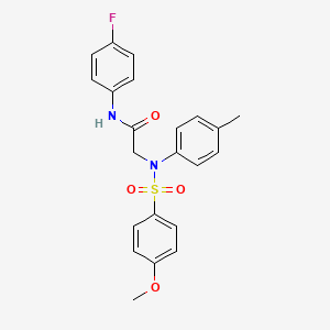 molecular formula C22H21FN2O4S B3551700 N~1~-(4-fluorophenyl)-N~2~-[(4-methoxyphenyl)sulfonyl]-N~2~-(4-methylphenyl)glycinamide 