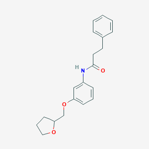 molecular formula C20H23NO3 B355173 3-phenyl-N-[3-(tetrahydro-2-furanylmethoxy)phenyl]propanamide CAS No. 909366-90-1