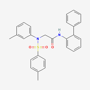 molecular formula C28H26N2O3S B3551733 N~1~-2-biphenylyl-N~2~-(3-methylphenyl)-N~2~-[(4-methylphenyl)sulfonyl]glycinamide 