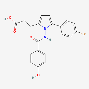 3-{5-(4-bromophenyl)-1-[(4-hydroxybenzoyl)amino]-1H-pyrrol-2-yl}propanoic acid