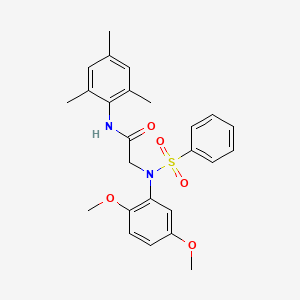 molecular formula C25H28N2O5S B3551790 N~2~-(2,5-dimethoxyphenyl)-N~1~-mesityl-N~2~-(phenylsulfonyl)glycinamide 