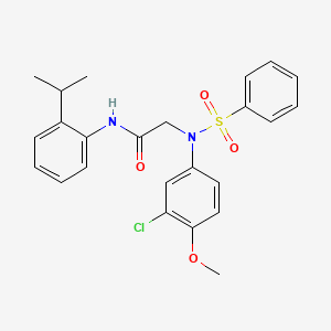 molecular formula C24H25ClN2O4S B3551804 N~2~-(3-chloro-4-methoxyphenyl)-N~1~-(2-isopropylphenyl)-N~2~-(phenylsulfonyl)glycinamide 