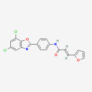 molecular formula C20H12Cl2N2O3 B3551814 N-[4-(5,7-dichloro-1,3-benzoxazol-2-yl)phenyl]-3-(2-furyl)acrylamide 