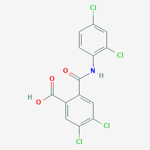 molecular formula C14H7Cl4NO3 B3551849 4,5-dichloro-2-[(2,4-dichlorophenyl)carbamoyl]benzoic Acid 