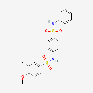 molecular formula C21H22N2O5S2 B3551882 4-methoxy-3-methyl-N-(4-{[(2-methylphenyl)amino]sulfonyl}phenyl)benzenesulfonamide 