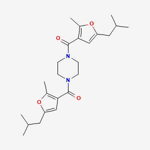 [4-[2-Methyl-5-(2-methylpropyl)furan-3-carbonyl]piperazin-1-yl]-[2-methyl-5-(2-methylpropyl)furan-3-yl]methanone