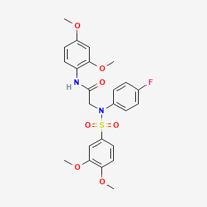 molecular formula C24H25FN2O7S B3551915 N~1~-(2,4-dimethoxyphenyl)-N~2~-[(3,4-dimethoxyphenyl)sulfonyl]-N~2~-(4-fluorophenyl)glycinamide 